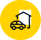 icon showing car and house